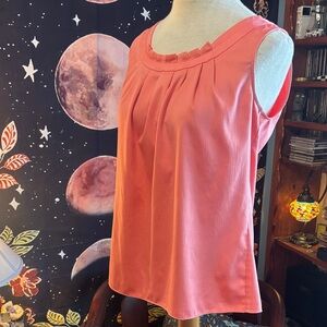 Chic Anne Klein Coral Sleeveless Blouse